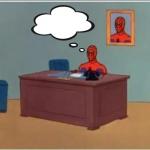 Spider-man Comp desk bored meme