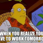 Well Crap | WHEN YOU REALIZE YOU HAVE TO WORK TOMORROW | image tagged in well crap | made w/ Imgflip meme maker