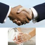 Hand shake wash hands