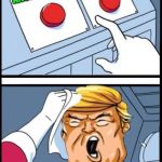 Two Buttons ANOMOMNOUS Trump | ANOMOMNOUS; ANONYMOUS; MY DENTURES ARE SLIPPING | image tagged in two buttons trump,memes,donald trump,anonymous | made w/ Imgflip meme maker