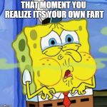 bad smell | THAT MOMENT YOU REALIZE IT'S YOUR OWN FART | image tagged in bad smell | made w/ Imgflip meme maker