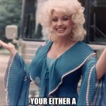 Offensive Dolly Parton | CELEBRITIES SHOULD TAKE LESSONS FROM DOLLY. YOUR EITHER A POLITICIAN OR AN ENTERTAINER. YOU CAN'T BE BOTH. | image tagged in offensive dolly parton | made w/ Imgflip meme maker