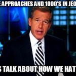 News Anchor | HURRICANE APPROACHES AND 1000'S IN JEOPARDY; BUT LETS TALK ABOUT HOW WE HATE TRUMP | image tagged in news anchor | made w/ Imgflip meme maker