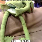 kermit ass | I'VE HAD SO MUCH SMOKE BLOWN UP MY ASS AT WORK; I NOW HAVE COLON CANCER | image tagged in kermit ass | made w/ Imgflip meme maker