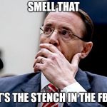 Rod Rosenstein | SMELL THAT; IT'S THE STENCH IN THE FBI | image tagged in rod rosenstein | made w/ Imgflip meme maker