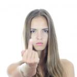 Woman middle finger