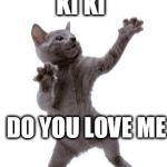 Happy Dance Cat | KI KI; DO YOU LOVE ME | image tagged in happy dance cat | made w/ Imgflip meme maker