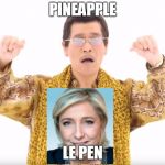 Pen Pineapple Apple Pen | PINEAPPLE; LE PEN | image tagged in pen pineapple apple pen | made w/ Imgflip meme maker