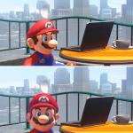 Mario looks at computer