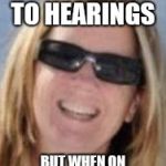 Christine ford | I HATE FLYING TO HEARINGS; BUT WHEN ON VACATION WHO CARES! | image tagged in christine ford | made w/ Imgflip meme maker