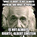 Technology | "WHAT IS RIGHT IS NOT ALWAYS POPULAR, AND WHAT IS POPULAR; IS NOT ALWAYS RIGHT." -ALBERT EINSTEIN | image tagged in technology | made w/ Imgflip meme maker
