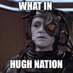 We are Hugh | WHAT IN; HUGH NATION | image tagged in hugh the borg | made w/ Imgflip meme maker