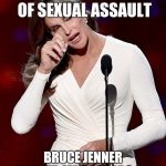 Caitlyn Jenner | I'M A VICTIM OF SEXUAL ASSAULT; BRUCE JENNER TOUCHED ME 30 YEARS AGO | image tagged in caitlyn jenner | made w/ Imgflip meme maker