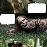 Rick Grimes and zombie meme