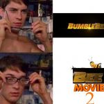 Bee movie meme Bumblebee movie bee movie 2 bee meme | image tagged in peter parker glasses,bee,bee movie,bumblebee,transformers,memes | made w/ Imgflip meme maker