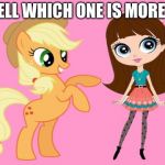 Applejack Y Blythe | CAN'T TELL WHICH ONE IS MORE STUPID | image tagged in applejack y blythe | made w/ Imgflip meme maker