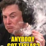 Anybody got Teslas? | ANYBODY GOT TESLAS? | image tagged in anybody got teslas | made w/ Imgflip meme maker