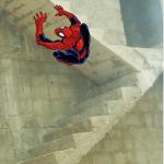 Spiderman Crawling Up Stairs