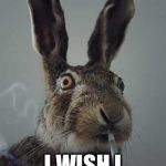 High Hare Confession  | I CAME ACROSS A BEAR SHITTING IN THE WOODS ONCE AND HE ASKED ME IF POOP STUCK TO MY FUR; I WISH I HAD SAID YES | image tagged in rabbit smoking,memes,confession bear,high dog | made w/ Imgflip meme maker