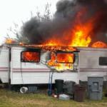 trailer on fire