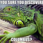 It annoys me when | ARE YOU SURE YOU DISCOVERED IT; COLUMBUS? | image tagged in it annoys me when | made w/ Imgflip meme maker