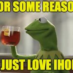 Kermit DiCaprio Cheers | FOR SOME REASON; I JUST LOVE IHOP | image tagged in kermit dicaprio cheers | made w/ Imgflip meme maker