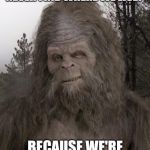 Sasquatch | YA KNOW WHY YOU NEVER FIND WHERE WE LIVE? BECAUSE WE'RE ACTUALLY FROM MARS | image tagged in sasquatch | made w/ Imgflip meme maker
