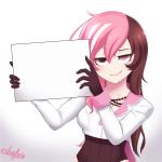 Neo holding sign