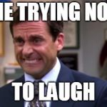 Michael Office | ME TRYING NOT; TO LAUGH | image tagged in michael office | made w/ Imgflip meme maker
