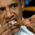 Obama eating food