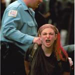 Angry Protester Getting Arrested