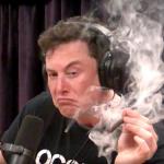 elon musk smokin a doobie with red eyes