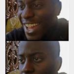 Happy then Sad Black Man | PLAYING SPORTS VIDEO GMES; REALIZING IT'S MADE BY EA | image tagged in happy then sad black man | made w/ Imgflip meme maker