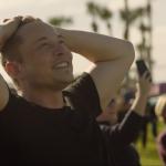 Elon Musk & Space X rocket in the sky