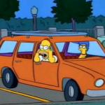 Homer shouting from car