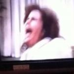 Screaming woman on tv