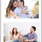 COUPLE HAPPY THEN UNHAPPY or SINGLE THEN MARRIED TWO PANEL BLANK