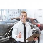 CAR SALESMAN WITH CLIPBOARD SERVICE DEPARTMENT