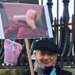 Ian McKellen protesting