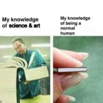 my knowledge of | science & art | image tagged in my knowledge of | made w/ Imgflip meme maker
