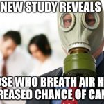 Bad breath | NEW STUDY REVEALS; THOSE WHO BREATH AIR HAVE INCREASED CHANCE OF CANCER | image tagged in bad breath | made w/ Imgflip meme maker