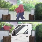 Sakura run over by truck meme