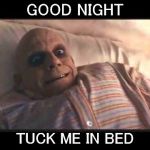 tuck me in bed | GOOD NIGHT; TUCK ME IN BED | image tagged in good night,funny memes | made w/ Imgflip meme maker