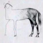 Half badly drawn horse