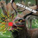disgusted deer | SANTA'S WORK DAY | image tagged in disgusted deer,scumbag | made w/ Imgflip meme maker