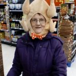 Does it though? | WHAT TASTES GREAT WITH MASHED POTATOES AND TURKEY GRAVY? THE BLOOD OF MY ANNOYING NEIGHBORS! | image tagged in crazy lady turkey head,happy thanksgiving,thanksgiving,annoying neighbor | made w/ Imgflip meme maker