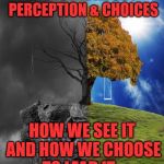 Native American Quote | LIFE IS ALL ABOUT PERCEPTION & CHOICES; HOW WE SEE IT AND HOW WE CHOOSE    TO LEAD IT | image tagged in native american quote | made w/ Imgflip meme maker
