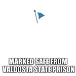 Marked Safe | MARKED SAFE FROM VALDOSTA STATE PRISON | image tagged in marked safe | made w/ Imgflip meme maker