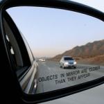 Objects in mirror are closer than they appear meme