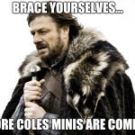 Ned Stark | BRACE YOURSELVES... MORE COLES MINIS ARE COMING | image tagged in ned stark | made w/ Imgflip meme maker